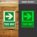 Photoluminescent This Way Arrow Right Sign