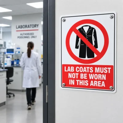 Lab Coats Must Not Be Worn In This Area Sign NZ