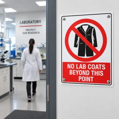 No Lab Coats Beyond This Point Sign NZ