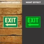 Photoluminescent Notice Exit Left Arrow Sign