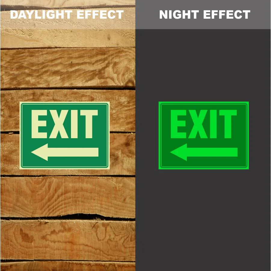 Photoluminescent Notice Exit Left Arrow Sign