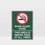 Te Reo Smoke Free Area Sign