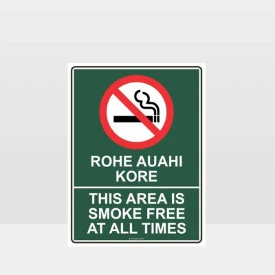 Te Reo Smoke Free Area Sign