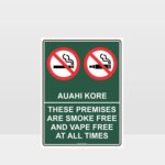 Te Reo Smoke Free Vape Free Sign