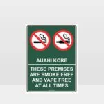 Te Reo Smoke Free Vape Free Sign