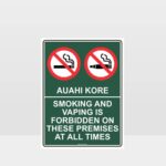 Te Reo Smoking and Vaping Free Sign