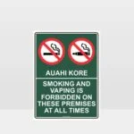 Te Reo Smoking and Vaping Free Sign
