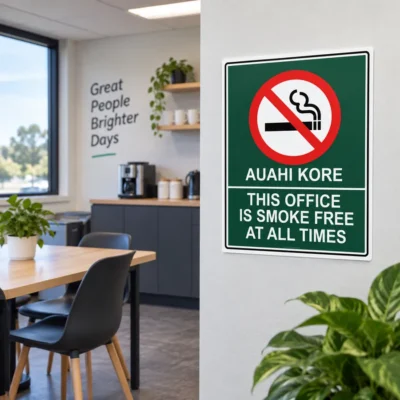 Te Reo Smoke Free Office Sign