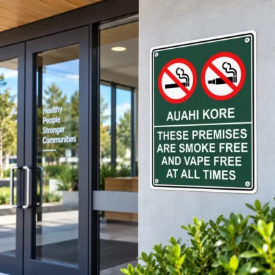 Te Reo Smoke Free Vape Free Sign NZ