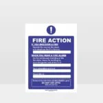 Fire Action Plan Sign
