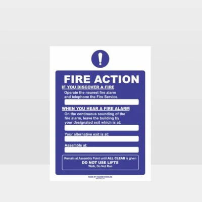 Fire Action Plan Sign