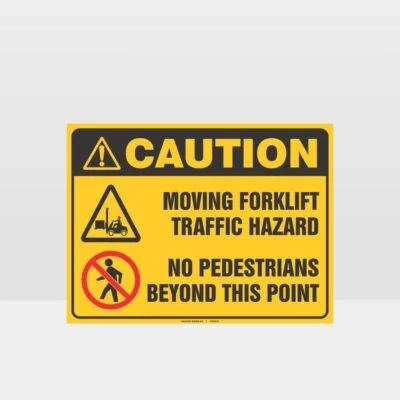 Moving Forklift No Pedestrians Sign