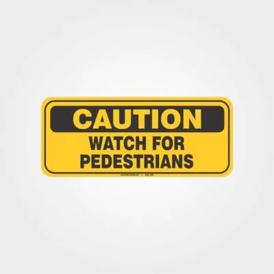 Caution Watch For Pedestrians Forklift Label