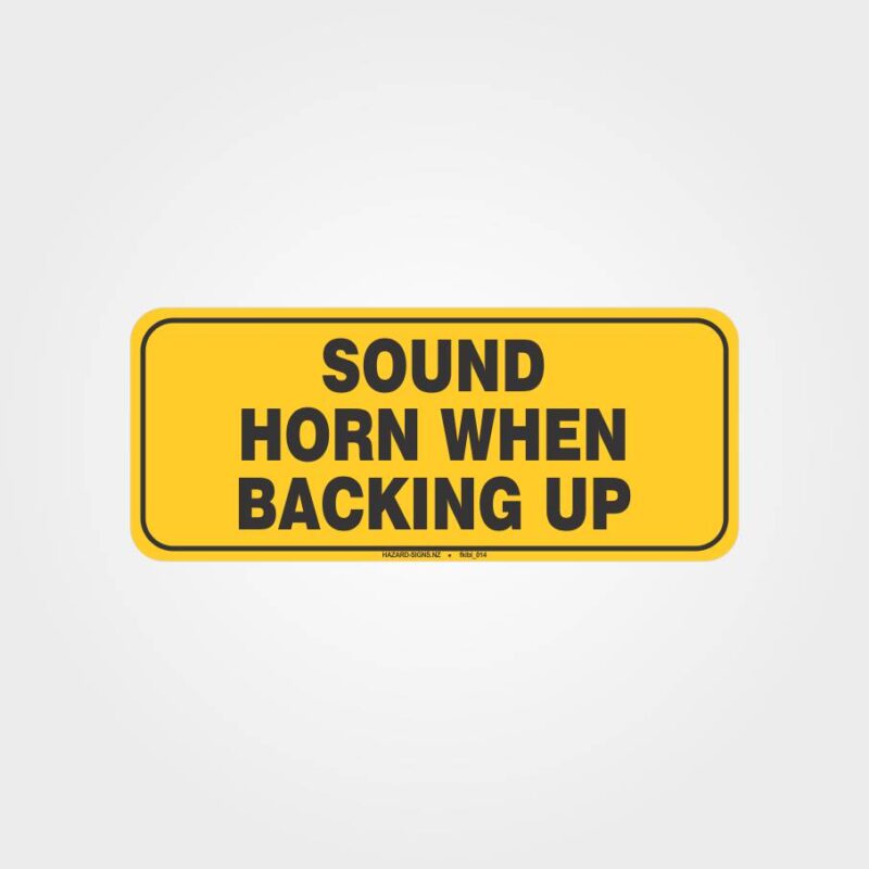 Sound Horn When Backing Up Label