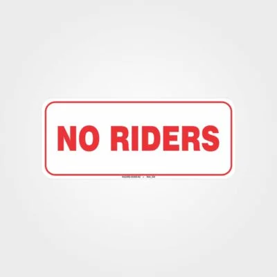 No Riders Forklift Label