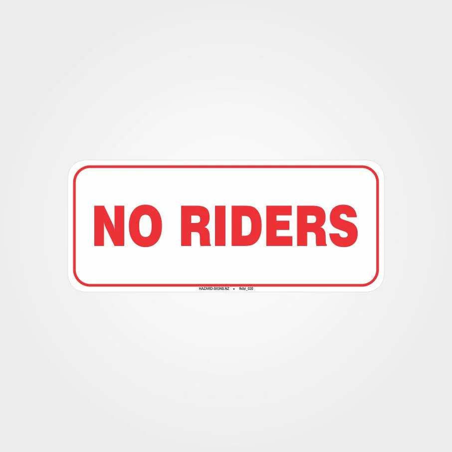 No Riders Forklift Label