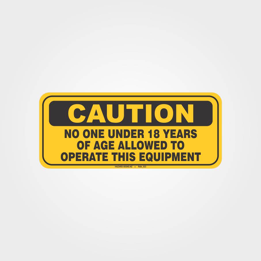 Caution Under 18 Forklift Label