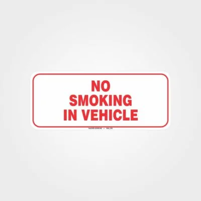 No Smoking In Vehicle Forklift Label