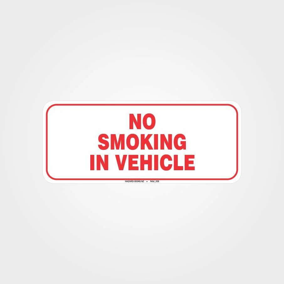 No Smoking In Vehicle Forklift Label