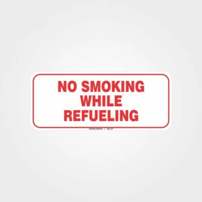 No Smoking While Refueling Forklift Label