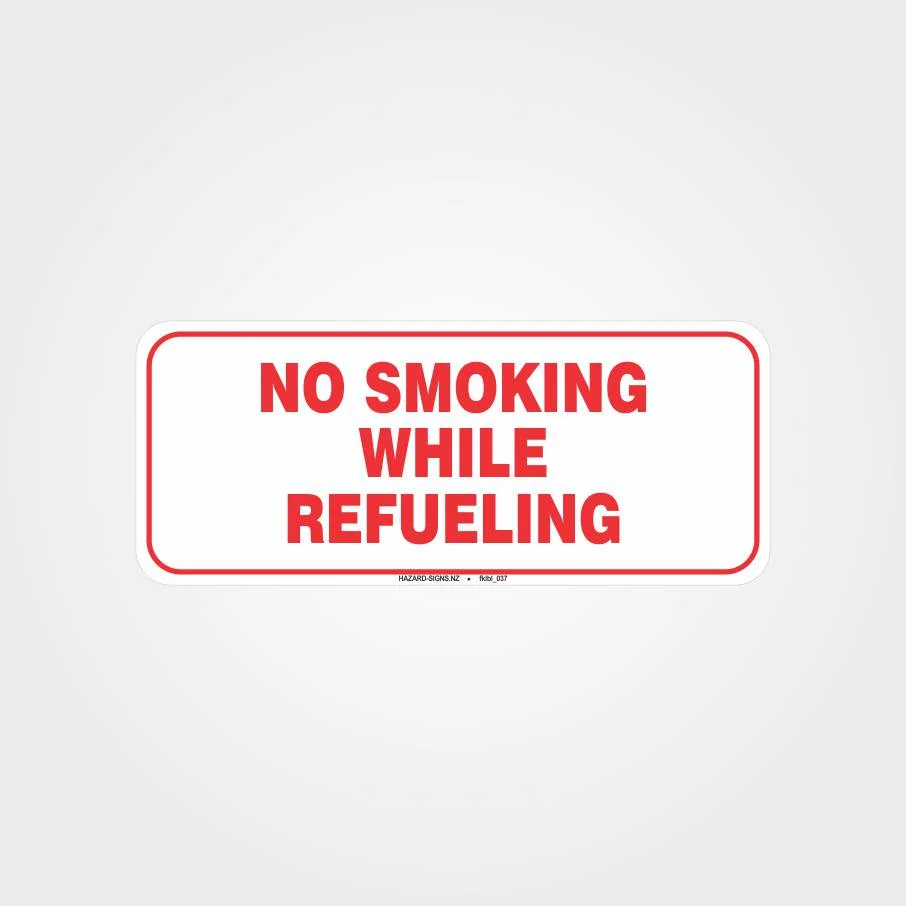 No Smoking While Refueling Forklift Label