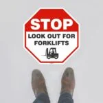 Look Out For Forklifts Floor Sign