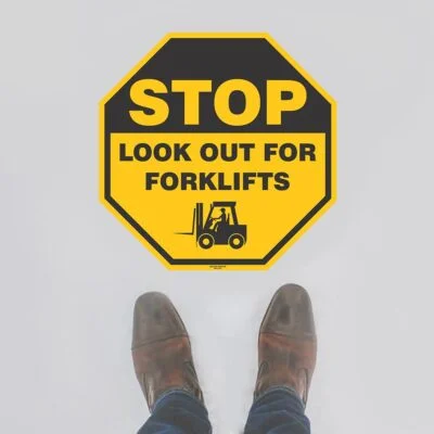 Stop Forklifts Floor Sign