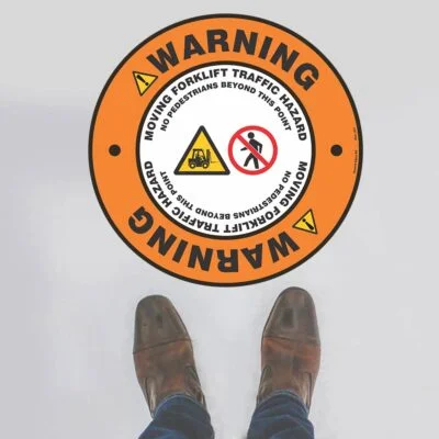 Moving Forklift Traffic Hazard Floor Sign