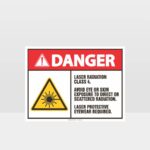 Danger Laser Radiation Class 4 Sign