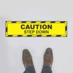 Caution Step Down Floor Sign (Rectangle)