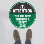 Attention Safety Zone Floor Sign