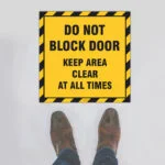 Do Not Block Door Floor Sign