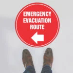 Emergency Evacuation Route Floor Sign - Left