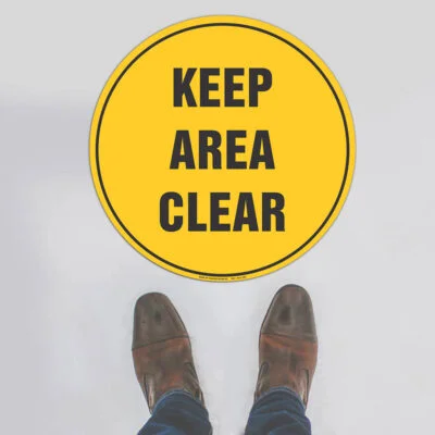Keep Area Clear Floor Sign
