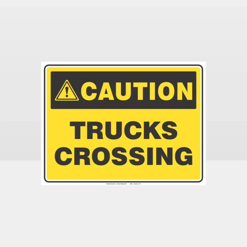 Caution Trucks Crossing Sign