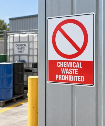 Chemical Waste Prohibited Sign NZ