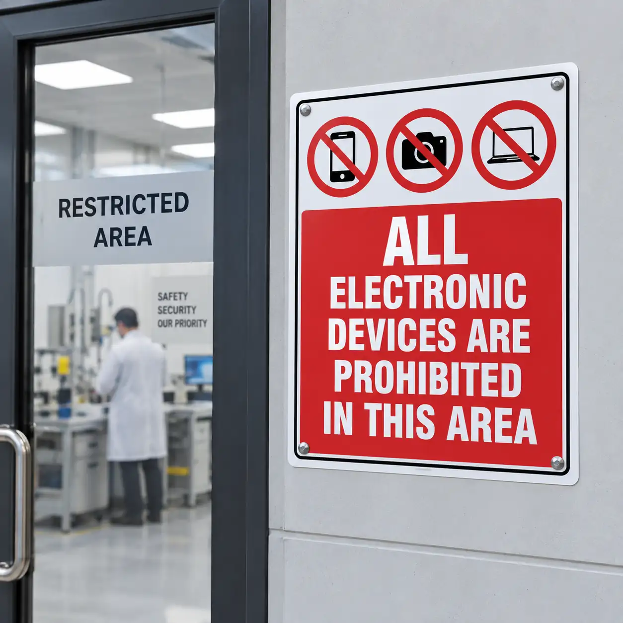 electronic-devices-prohibited-sign-use-case All Electronic Devices Are Prohibited In This Area Sign NZ