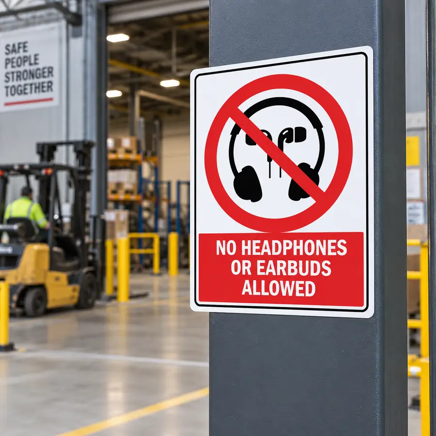 no-headphones-or-earbuds-allowed-use-case No Headphones Or Earbuds Allowed Sign NZ