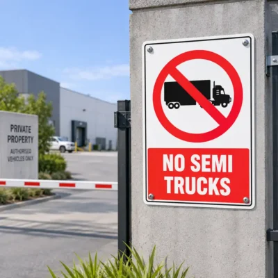 No Semi Trucks Sign NZ