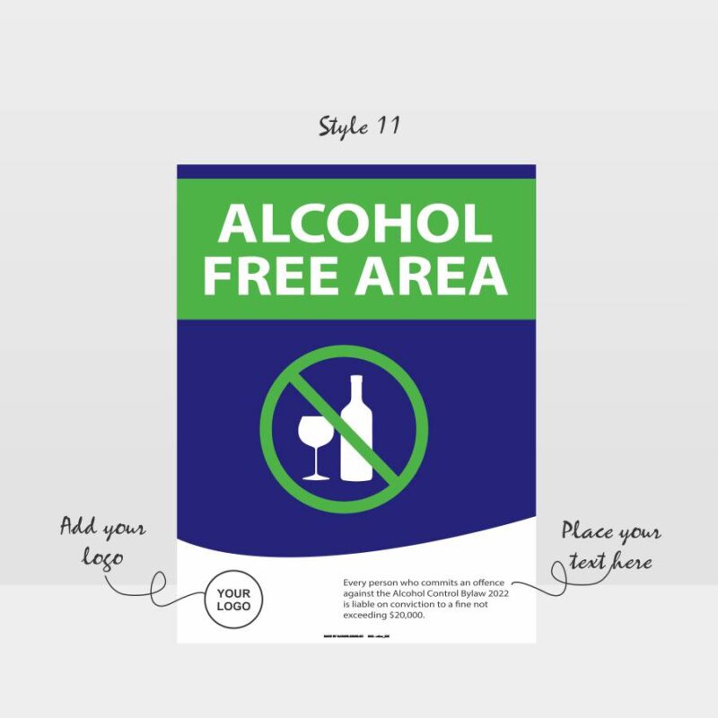Custom Alcohol Free Area Sign