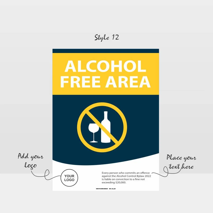 other_625_style12 Custom Alcohol Free Area Sign