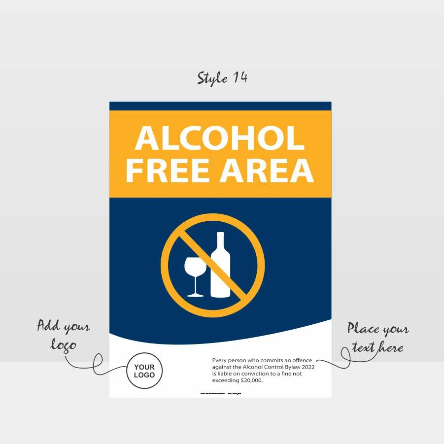 other_625_style14 Custom Alcohol Free Area Sign