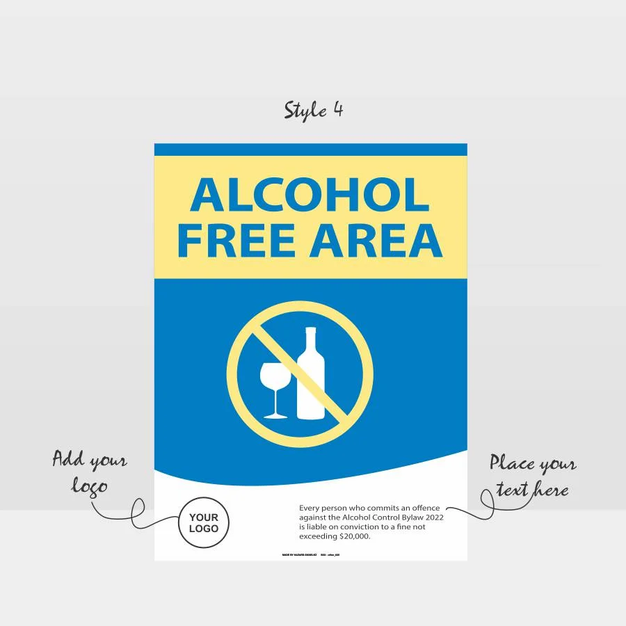 other_625_style4 Custom Alcohol Free Area Sign