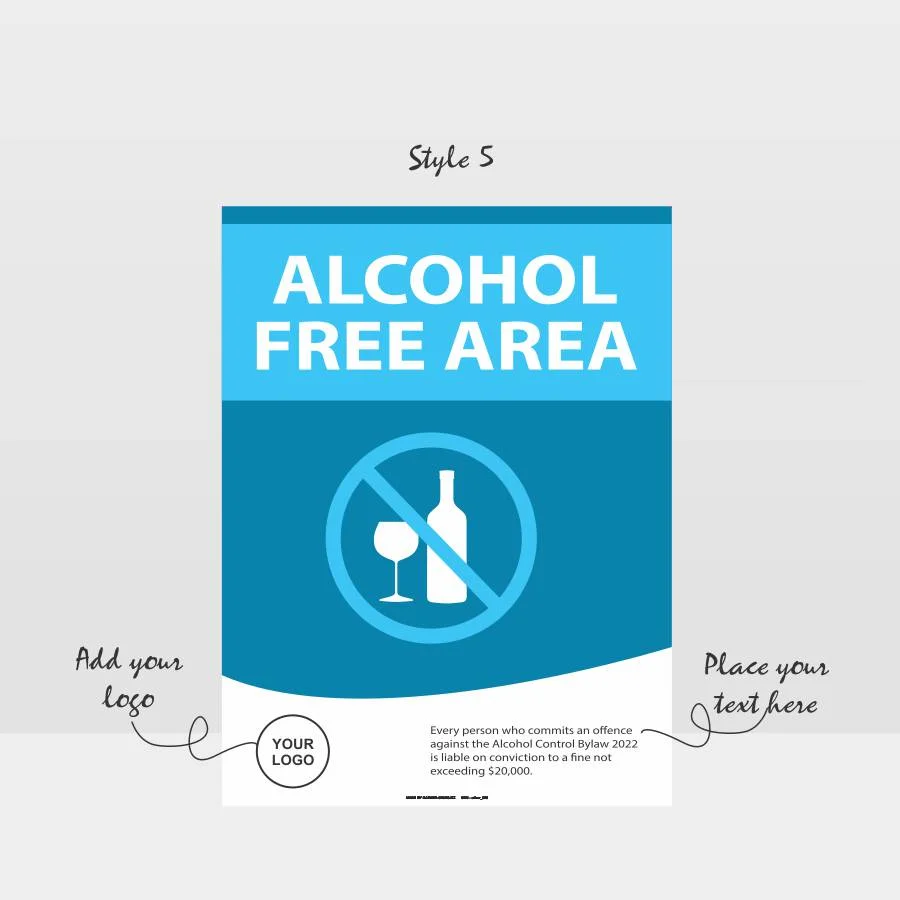 other_625_style5 Custom Alcohol Free Area Sign
