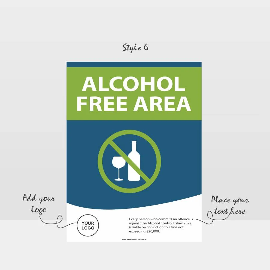 other_625_style6 Custom Alcohol Free Area Sign
