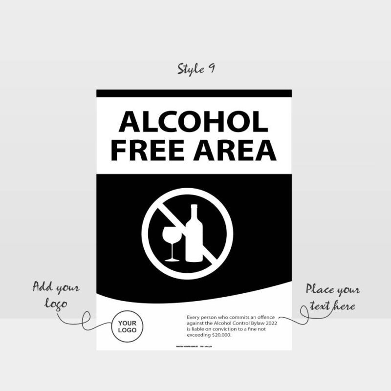 Custom Alcohol Free Area Sign