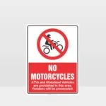 Prohibition No Motorcycles Sign