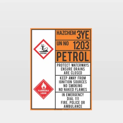 3YE 1203 Petrol HAZCHEM Sign