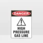 Danger High Pressure Gas Line Sign