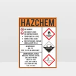 HAZCHEM Flammable Liquid Corrosive Ecotoxic Sign